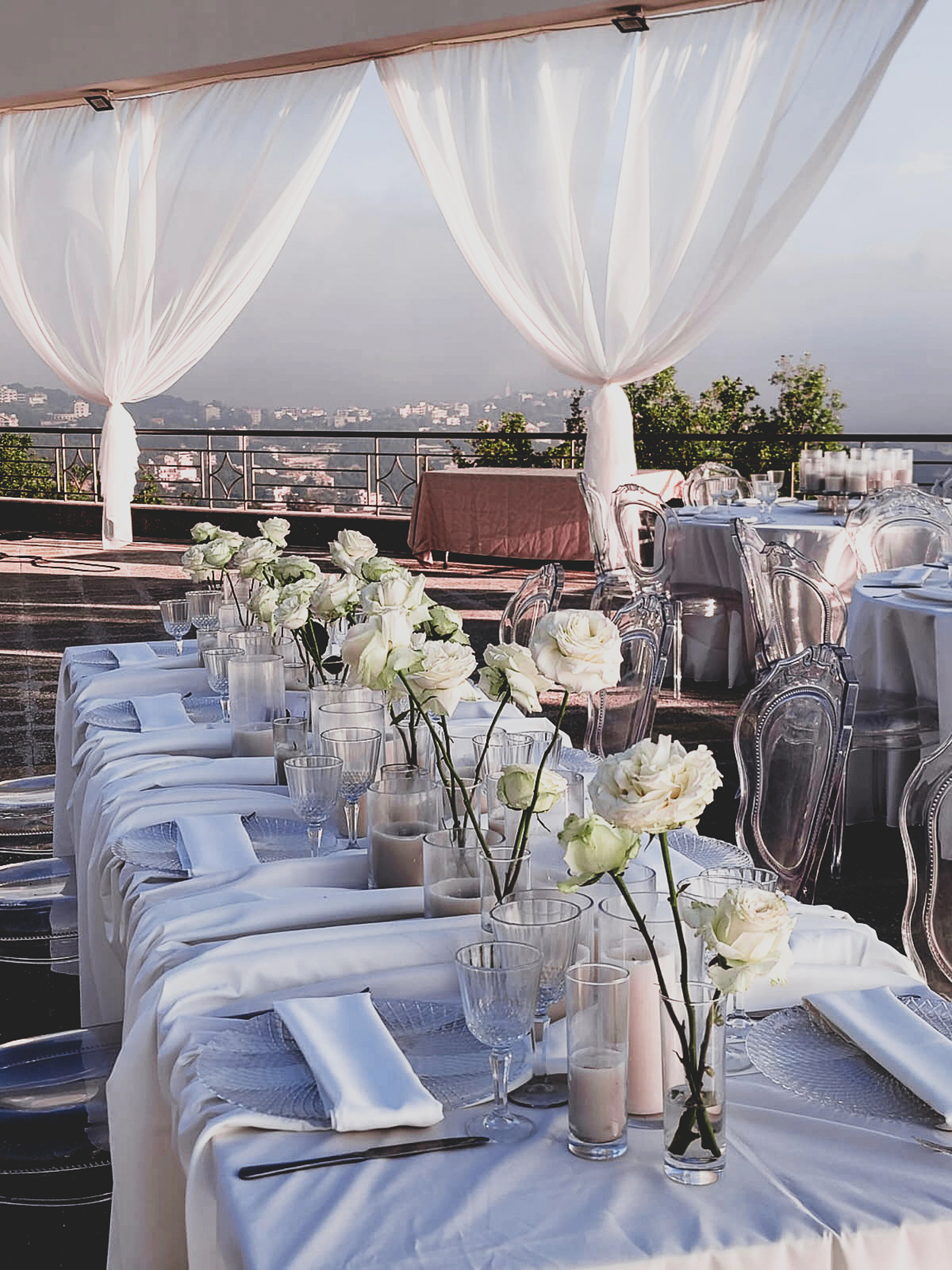 Wedding reception on the Bzommar Palace panoramic terrace