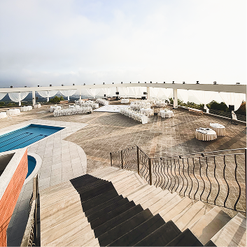Panoramic terrace at Bzommar Palace Hotel